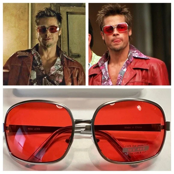 Tyler Durden Sunglasses Shades Fight Club NEW Oliver Peoples 523 Brad Pitt  Red